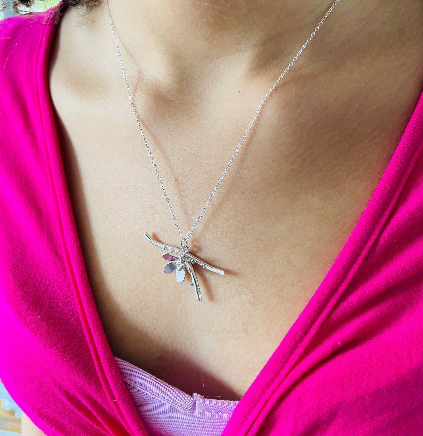 Flower branch necklace