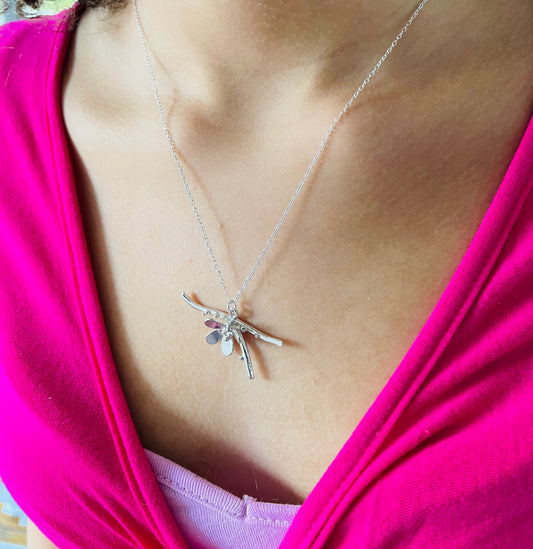 Flower branch necklace